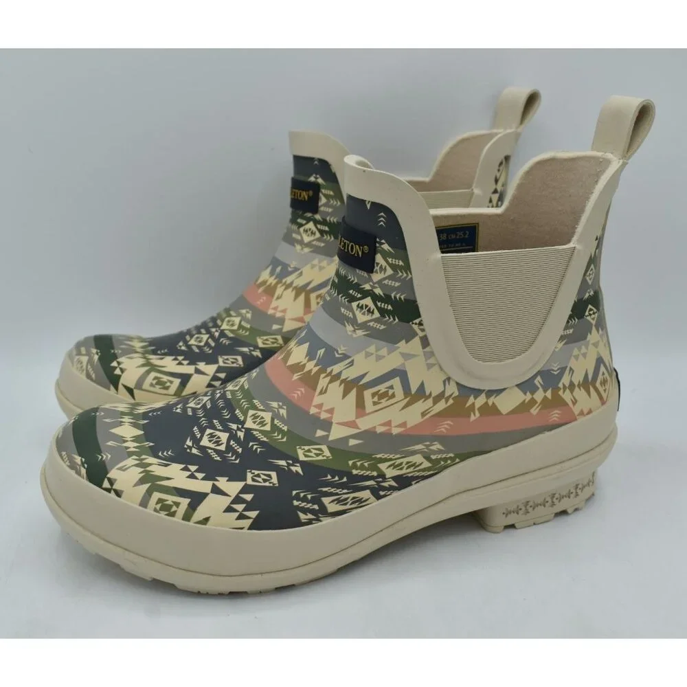 Pendleton Womens Size 7 Agate Beach Fog Waterproof Chelsea Rain Boots Shoes
